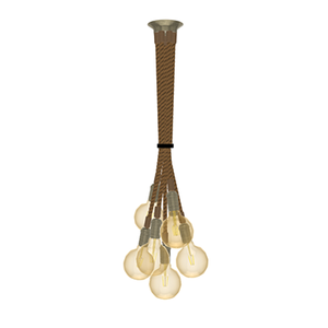 Grape Cluster Chandelier: 7 Pendant Rope with Antique Brass