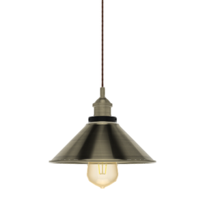 Single Pendant: Brown Twisted and Antique Shade