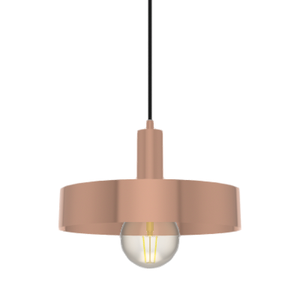 Single Pendant: Black and Copper with Large Copper Drum Shade