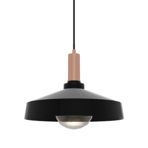 Single Pendant: Black and Copper with Industrial Shade