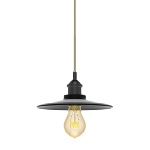 Single Pendant: Black and Beige with Black Flat Shade