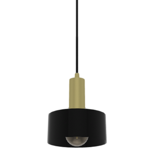 Single Pendant: Brass with Black Dome Shade