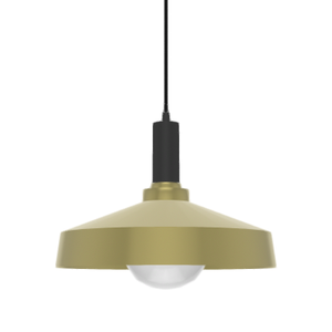 Single Pendant: Brass and Black with Industrial Brass Shade