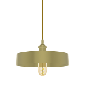 Single Pendant: Brass and Gold with Large Brass Drum Shade