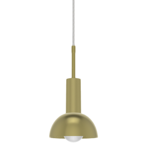 Single Pendant: Brass Stem with 5" Dome Shade