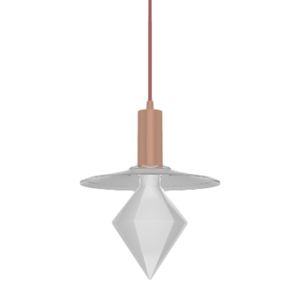Single Pendant: Modern Copper with White Diamond Bulb