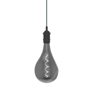 Single Pendant: Graphite with Uneven XL Pear Bulb