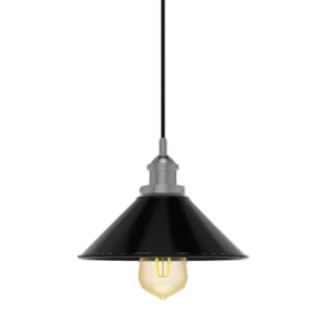 Single Pendant: Black Twisted and Black Cone Shade
