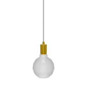 Single Pendant: White and Brass
