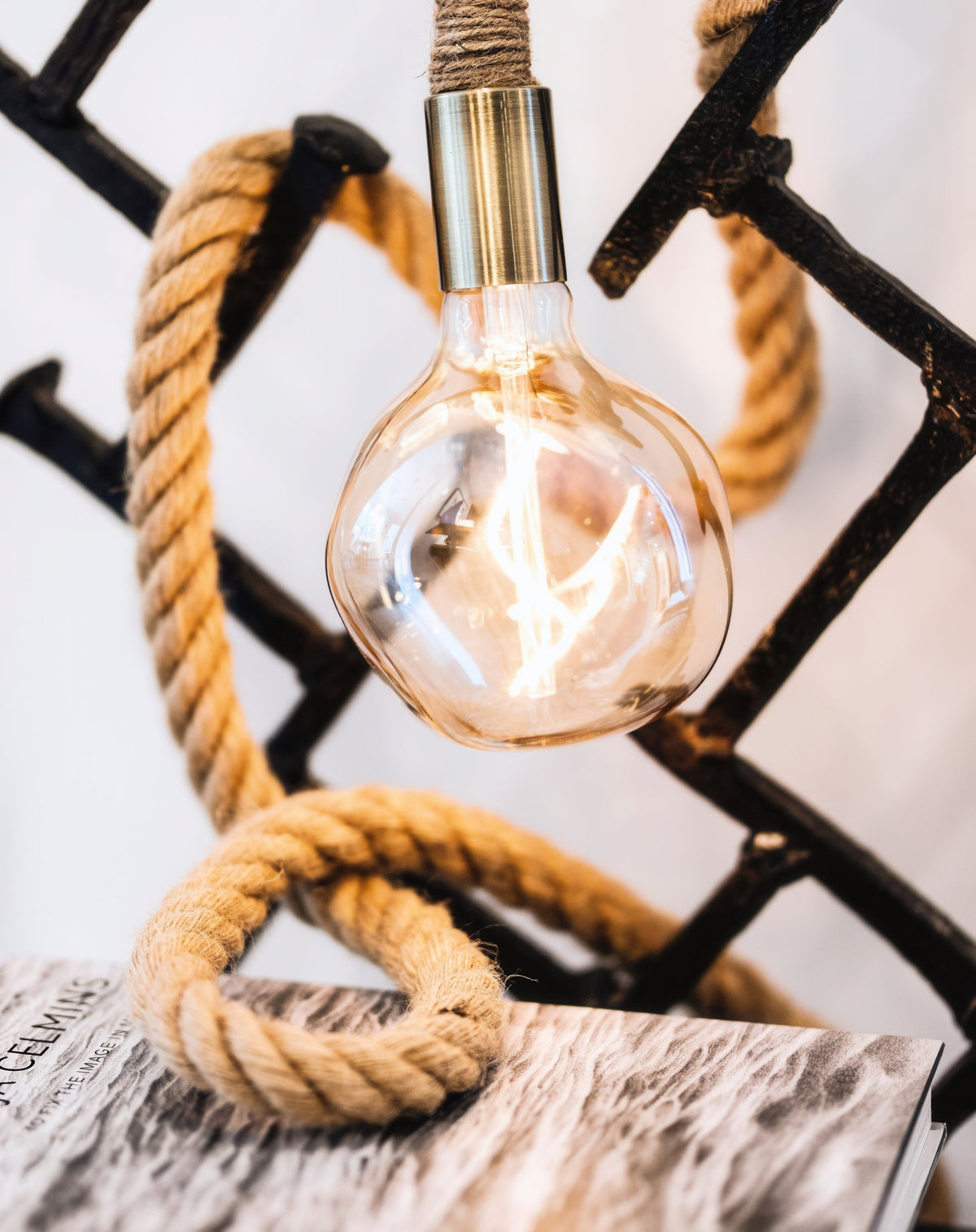 Rope Pendant 5" Organic Globe