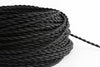 Black Twisted Fabric Cord by the Foot Hangout Lighting 