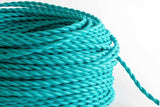 Turquoise Twisted Fabric Cord by the Foot Hangout Lighting 